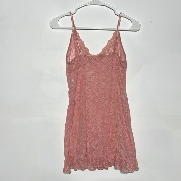 Boutique Pink Lace Mesh Slip Dress Size M - Picture 7 of 7